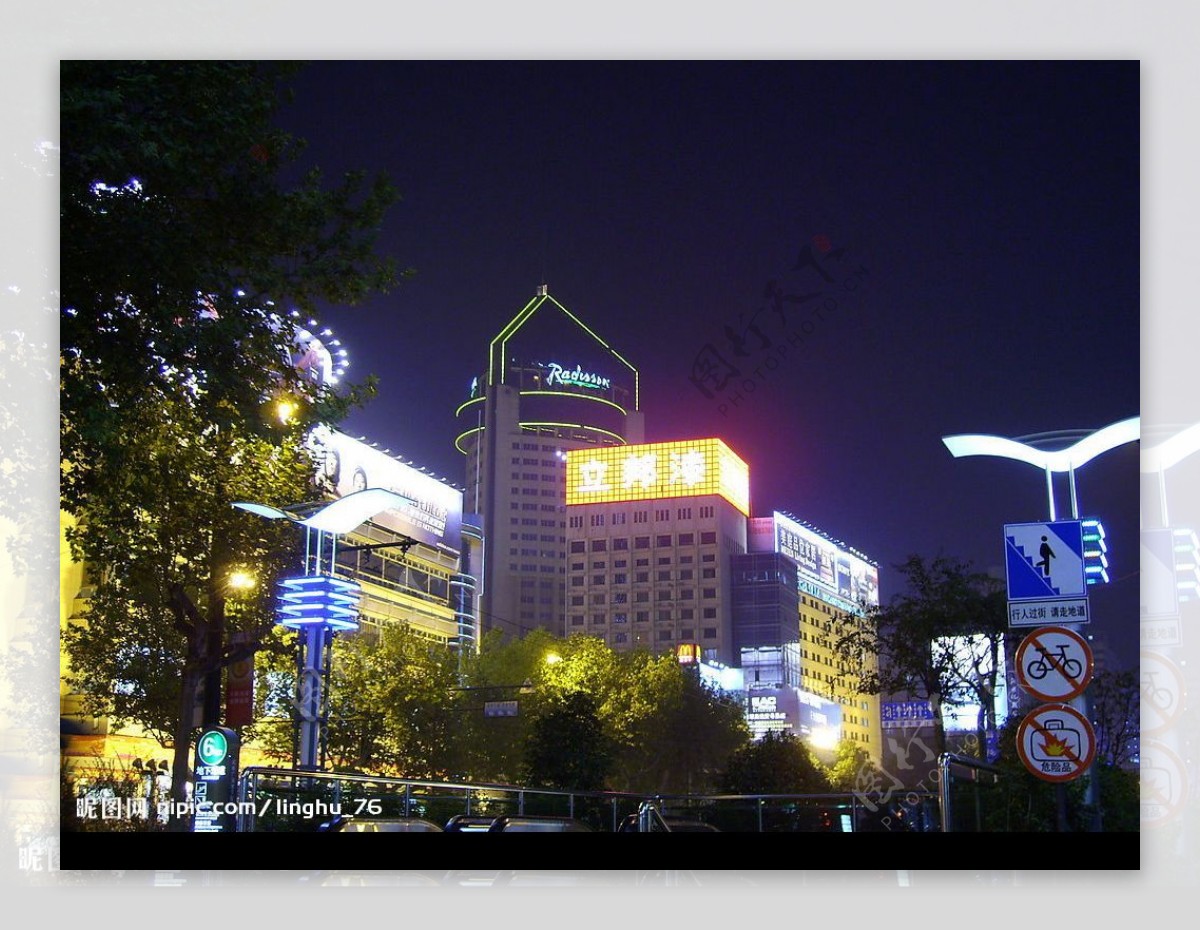 杭州武林广场夜景图片