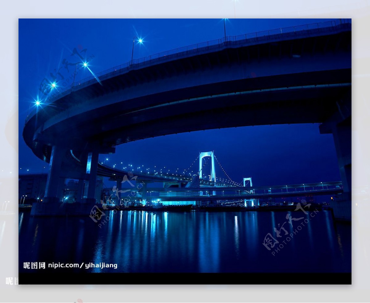 桥梁夜静图片