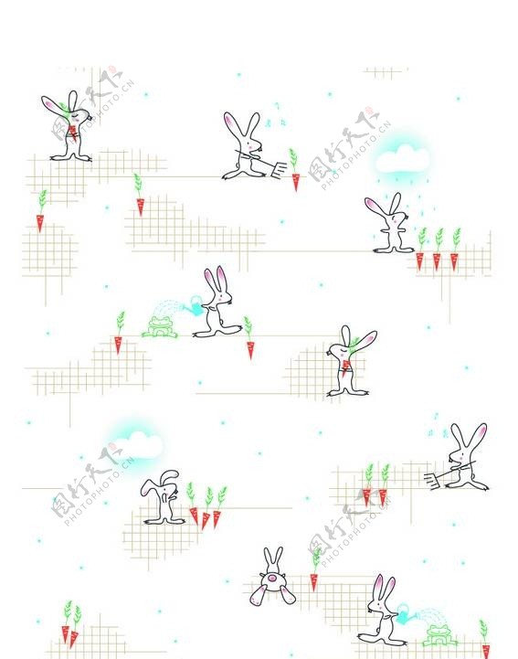 卡通兔子背景图片