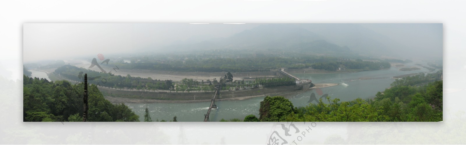 都江堰全景图片