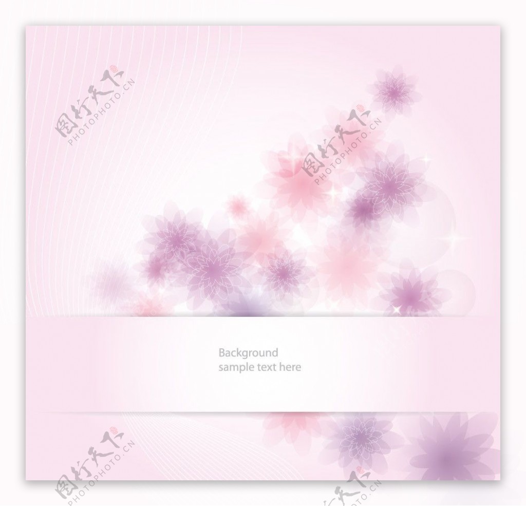 粉色梦幻花纹花朵花卉卡片图片