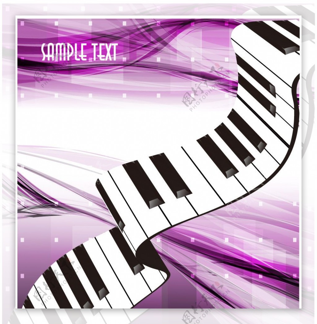 紫色动感线条钢琴音乐背景图片