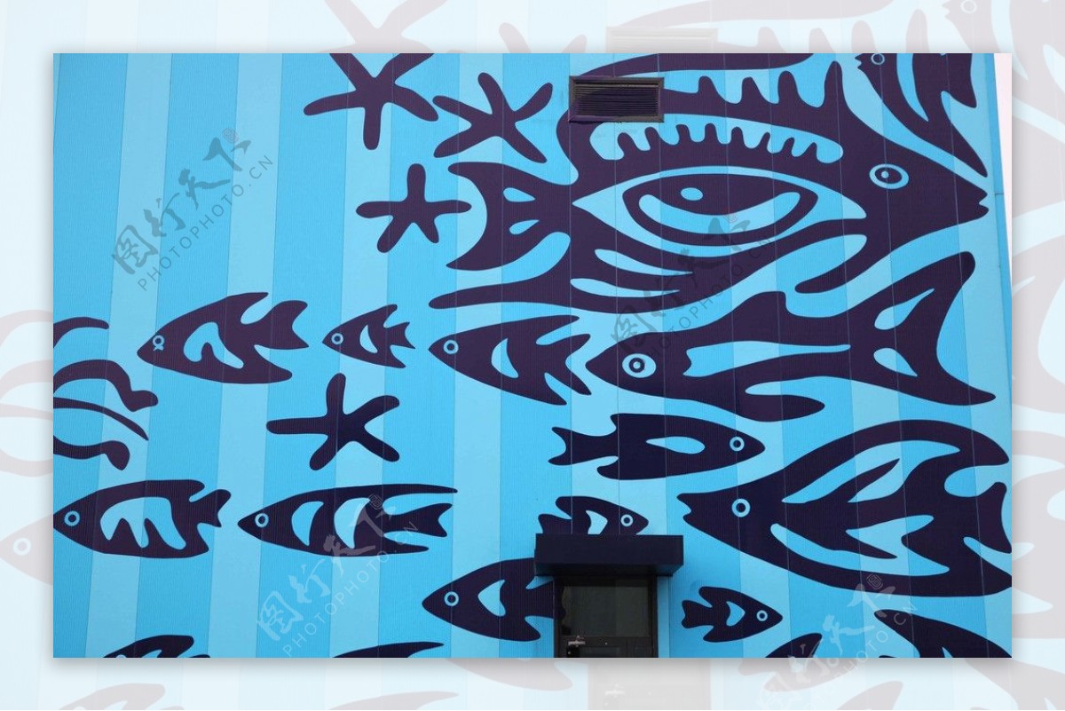太平洋联合馆鱼形纹外墙图片