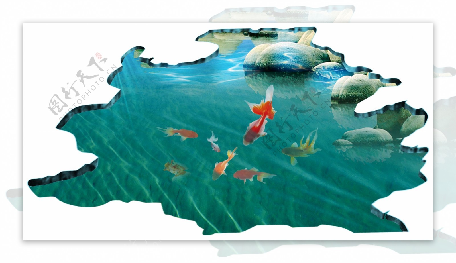 3D地贴池塘海洋图片