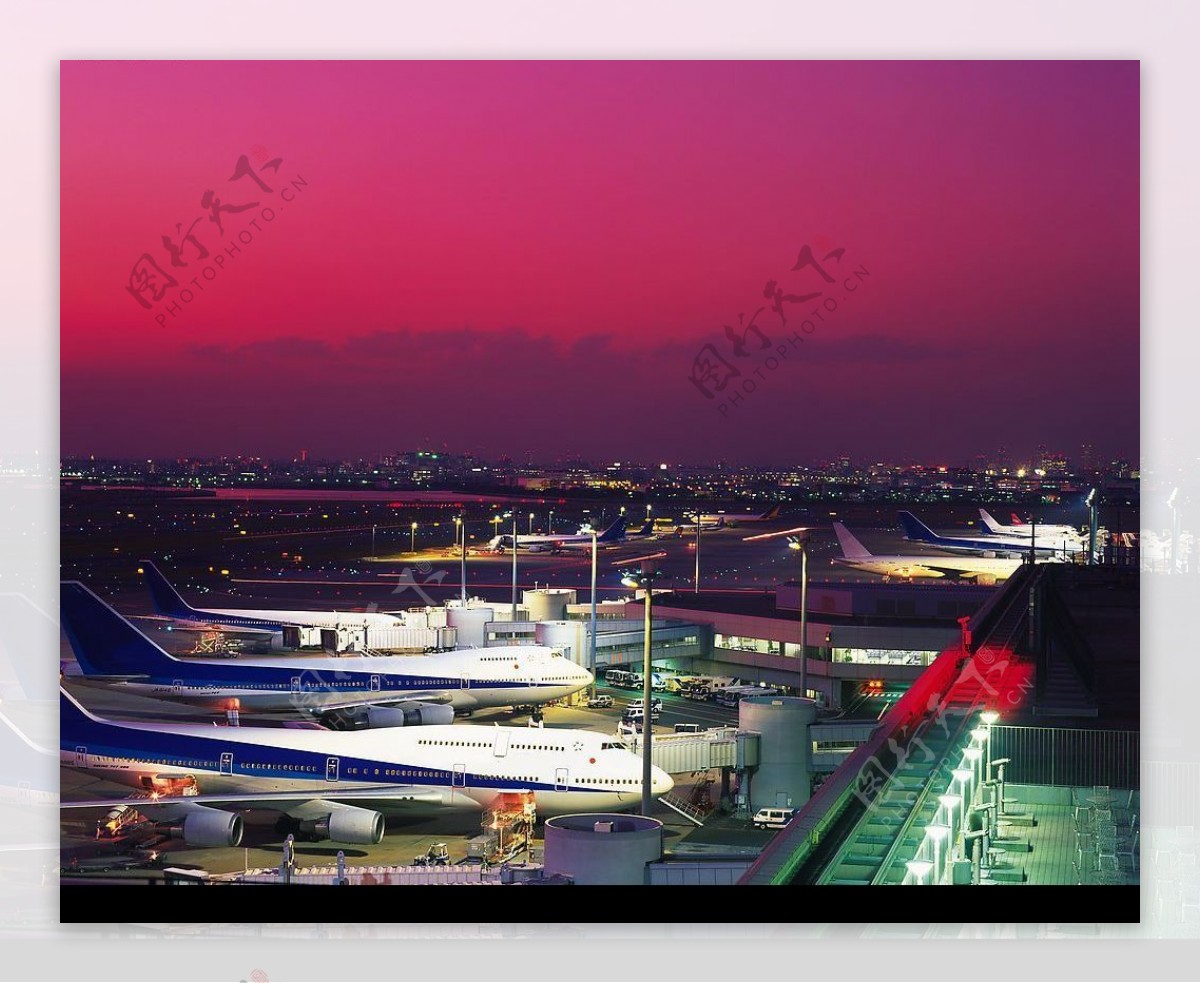 飞机场夜景图片