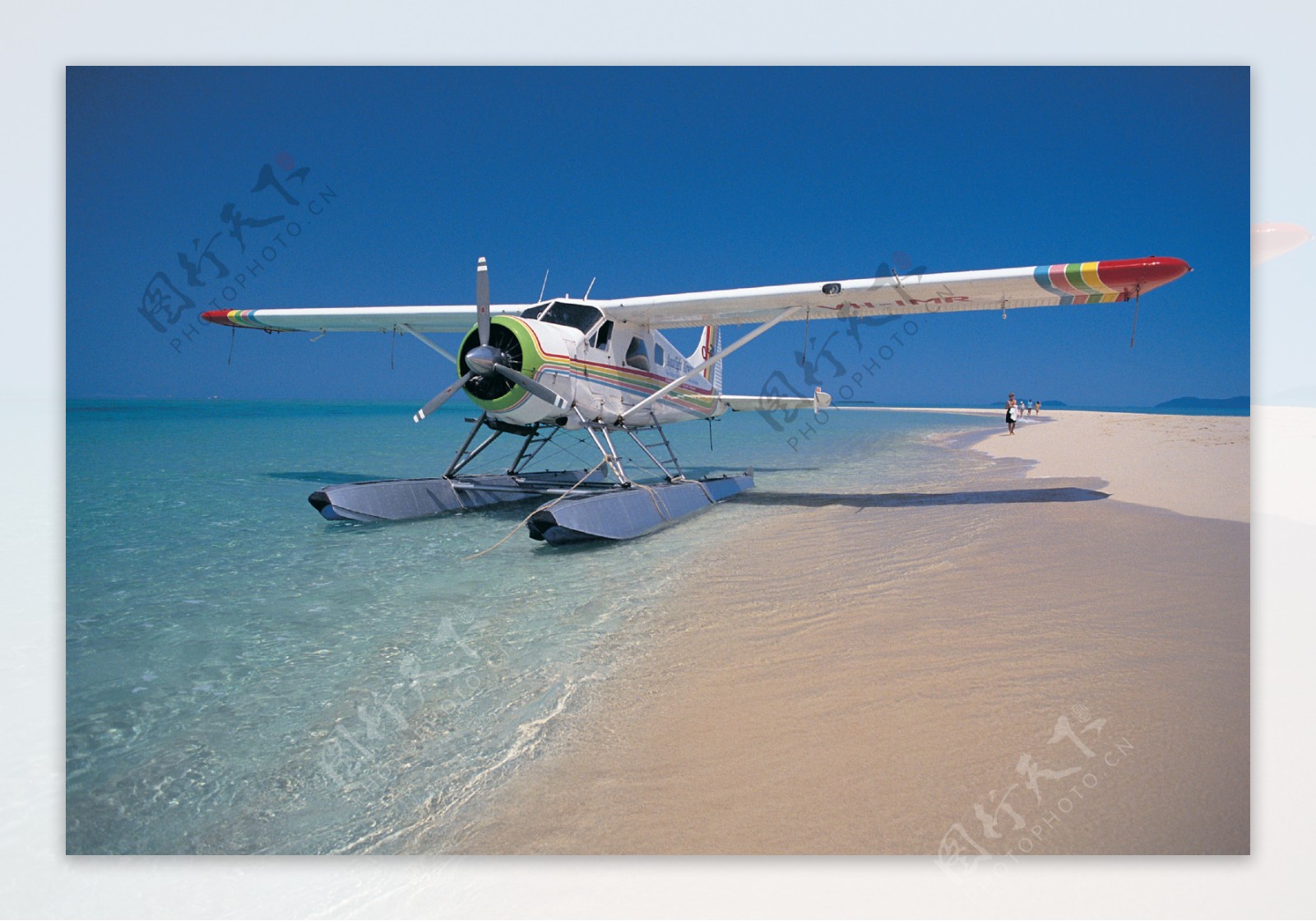 白沙天堂水上飞机近景图片
