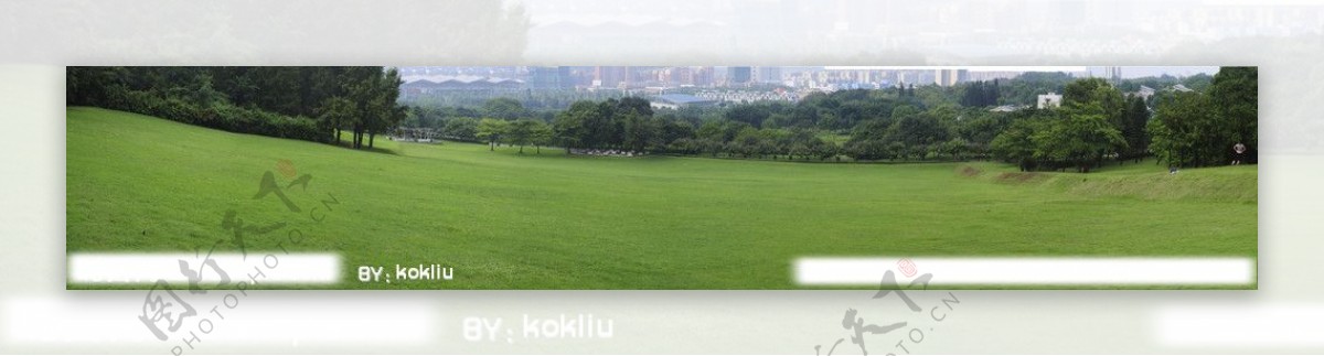 中山市紫马岭公园滑草场俯瞰全景图图片