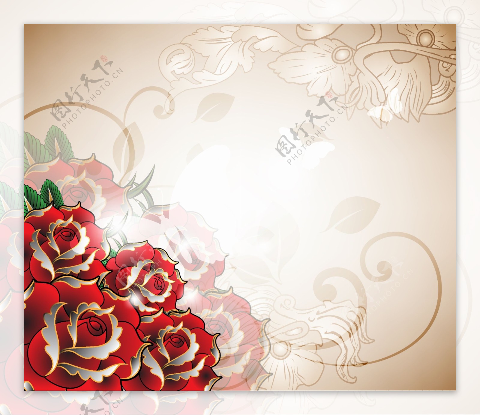 玫瑰花底纹背景图片