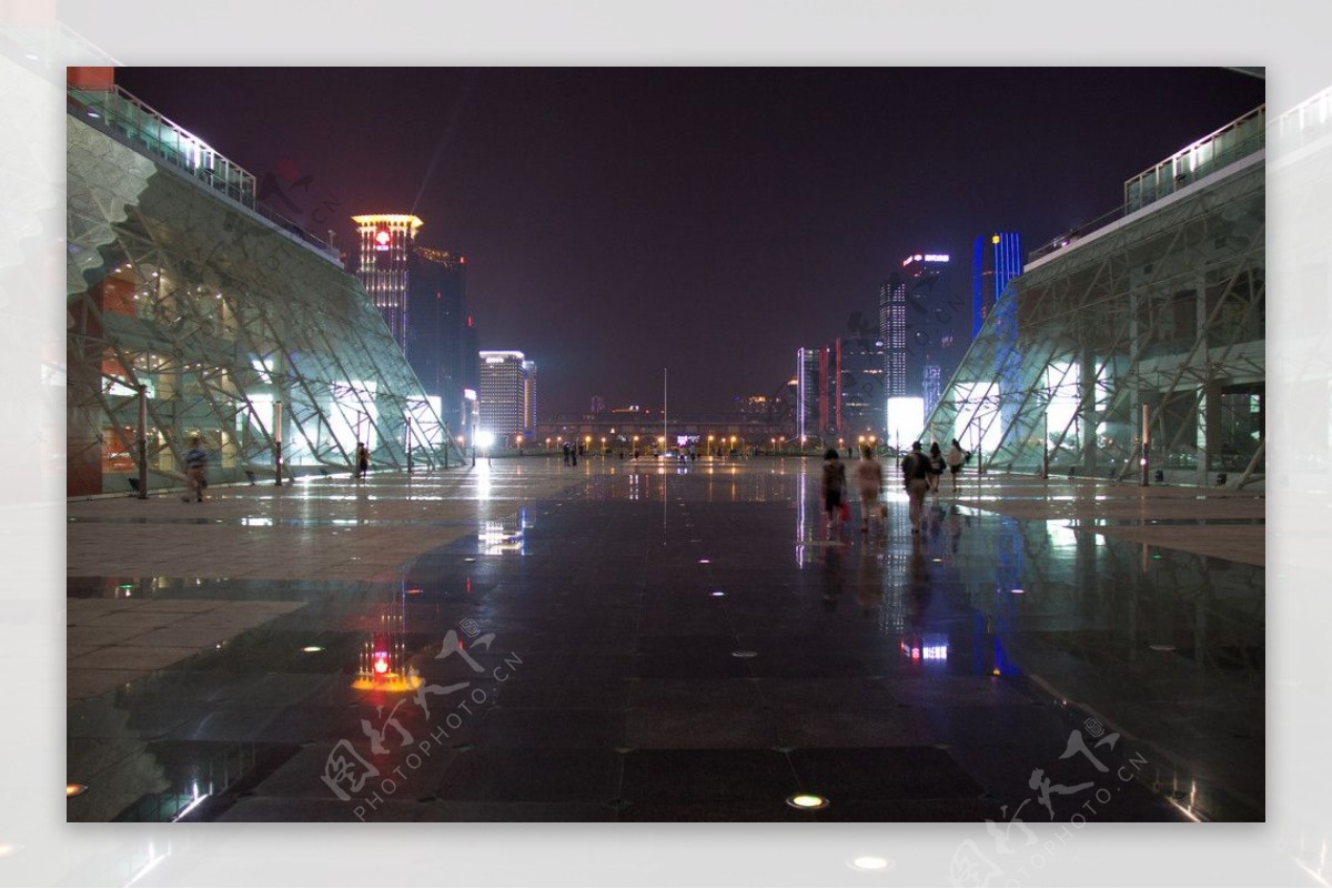 深圳市民中心广场夜景图片