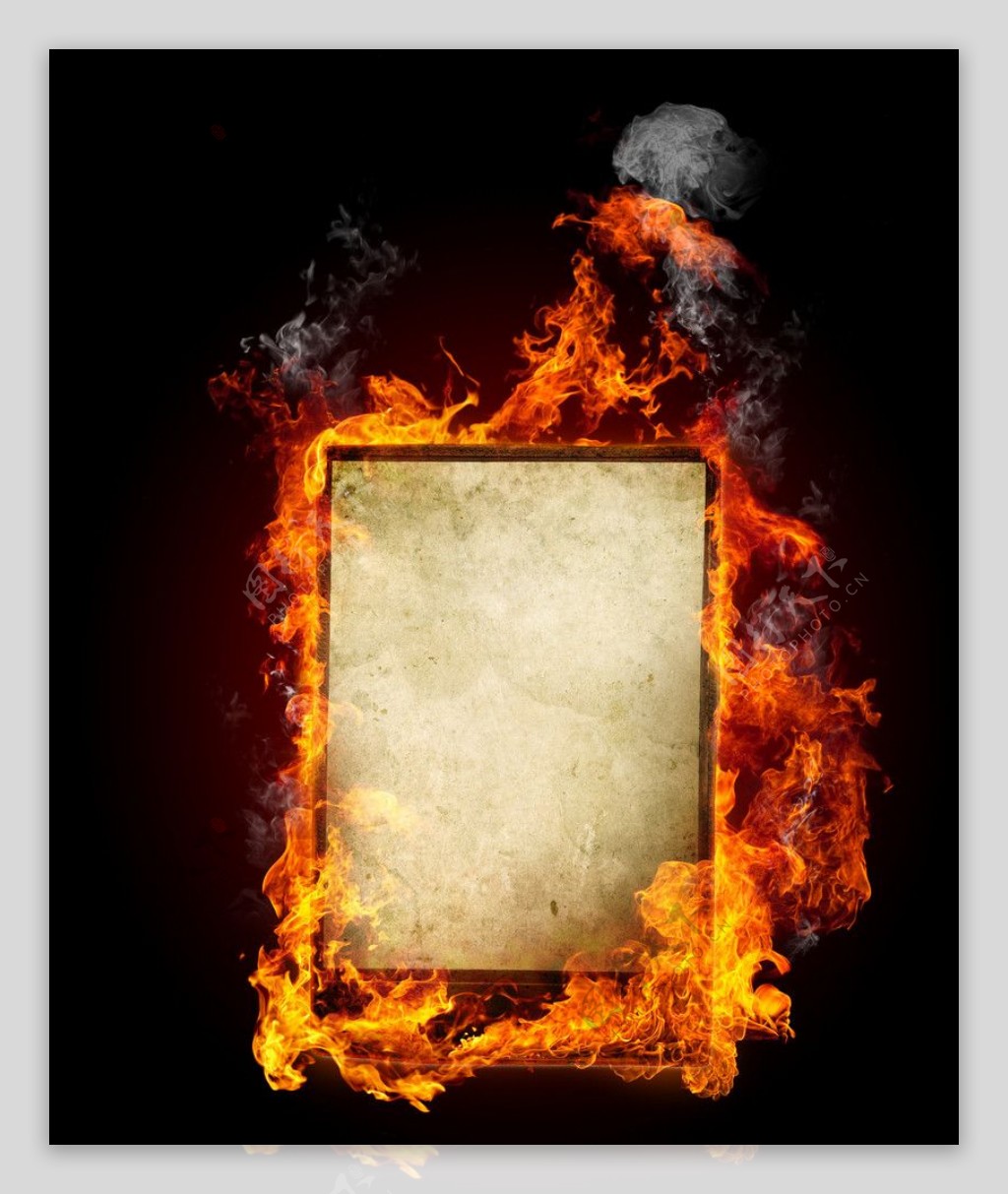 燃烧的相框图片