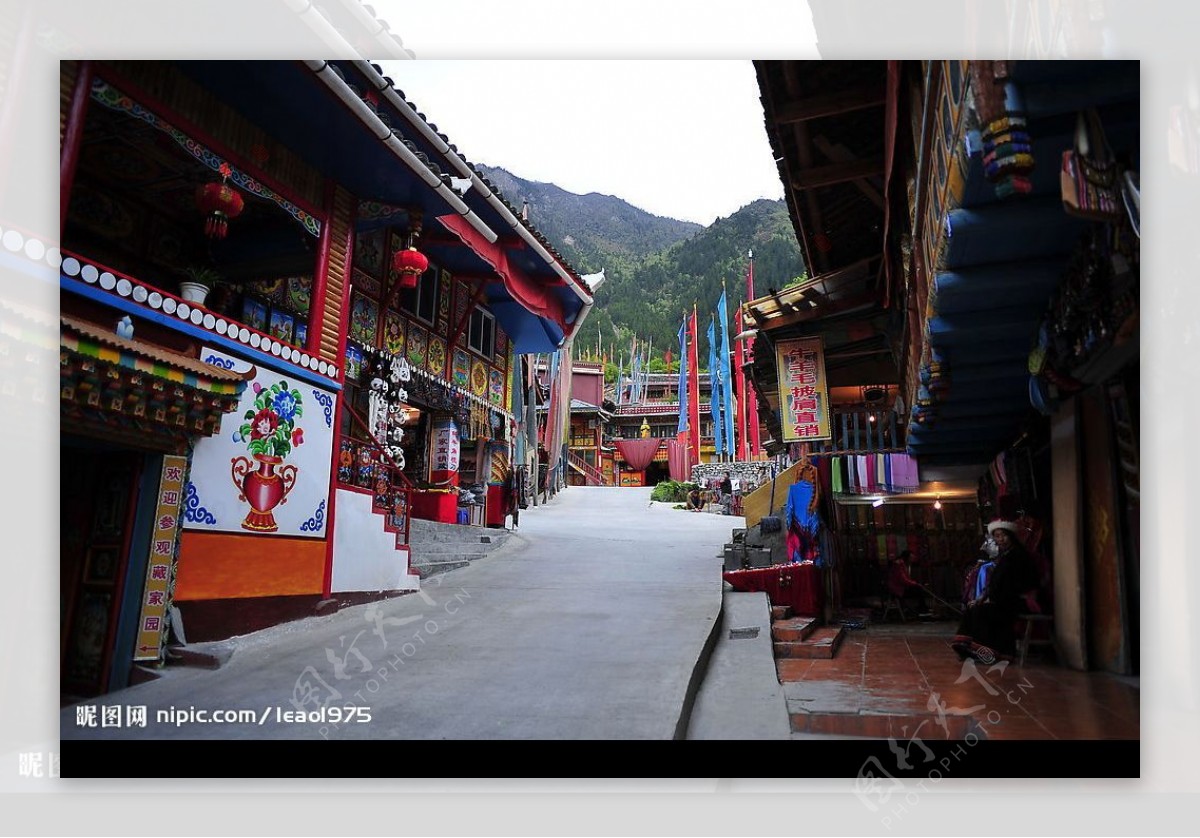 九寨风光藏族民居图片