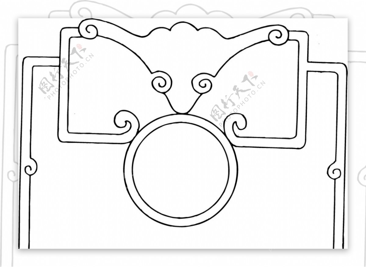 窗花线描传统图案图片