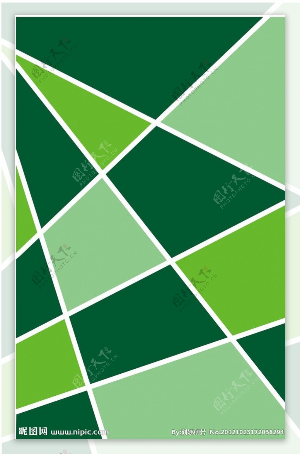 经典矢量大方格调不规则几何图形绿色相近色图片