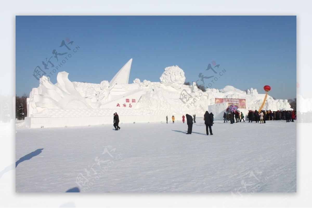 太阳岛雪雕全景图片