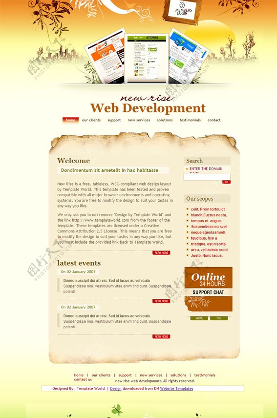 Web开发网页模板图片