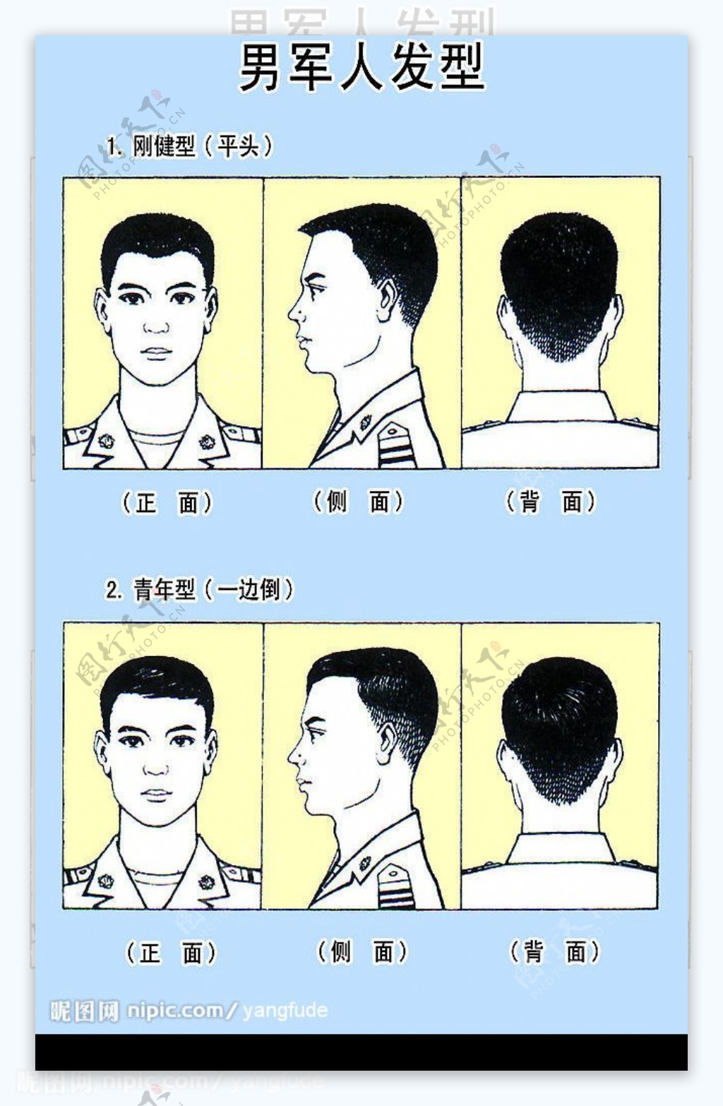 男军人发型图片