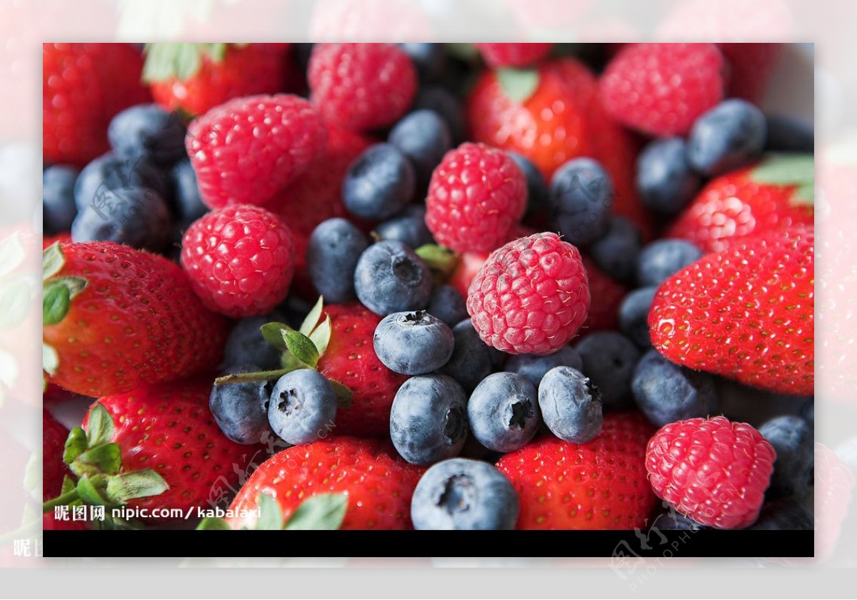 野草莓蓝莓图片