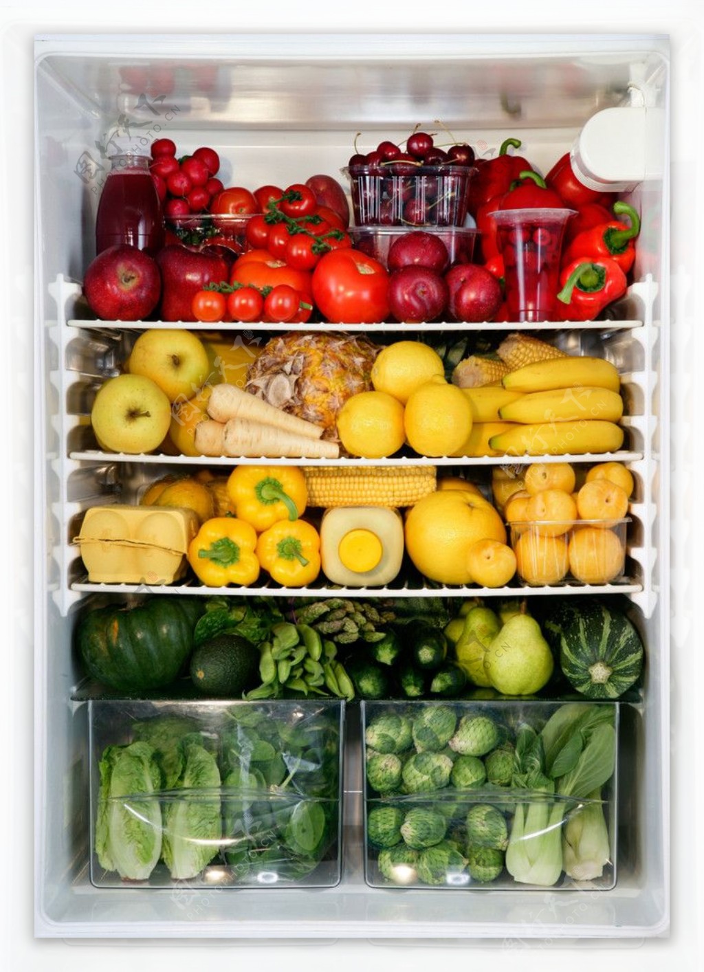 冰箱里的水果图片