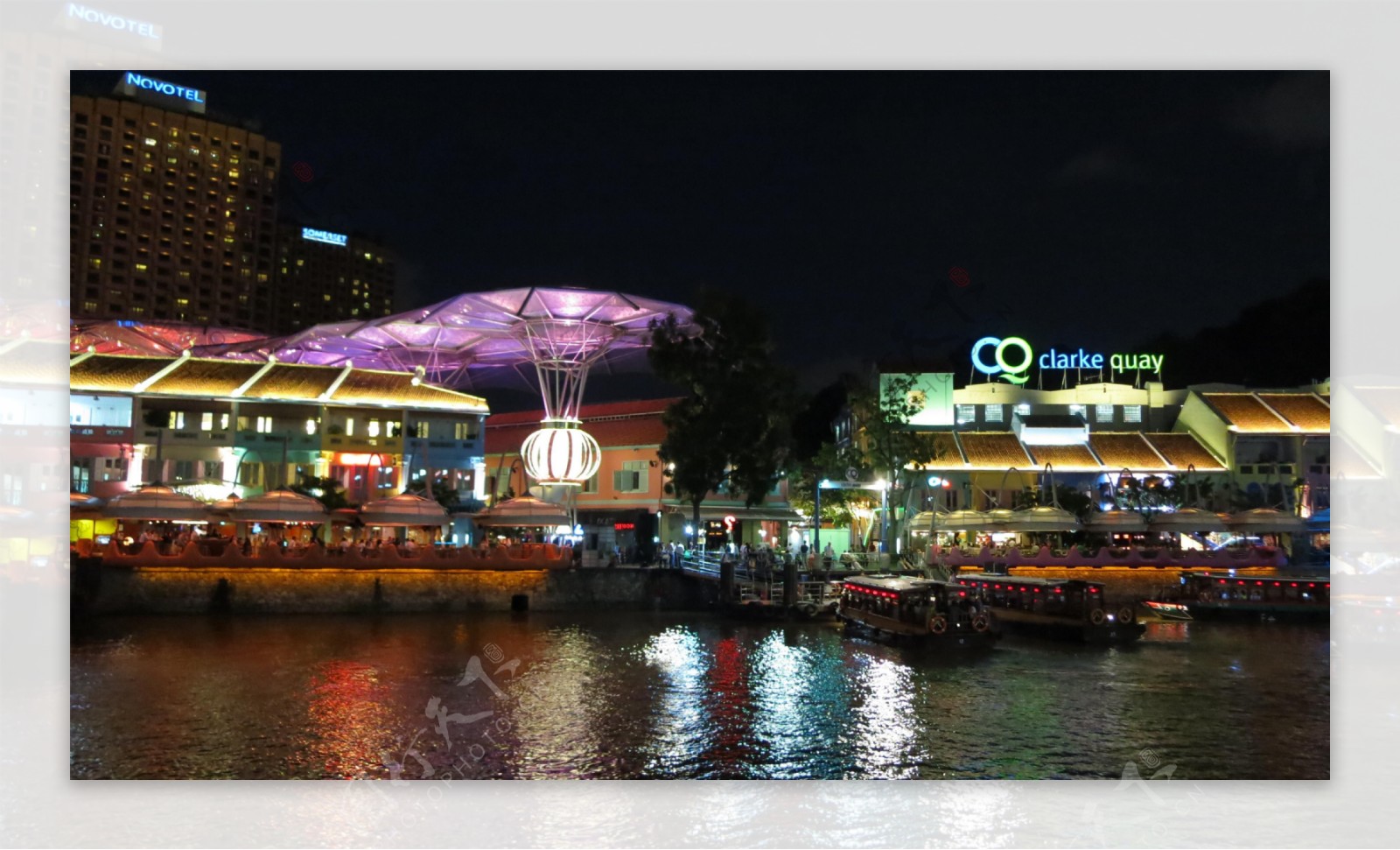新加坡克拉码头夜景图片