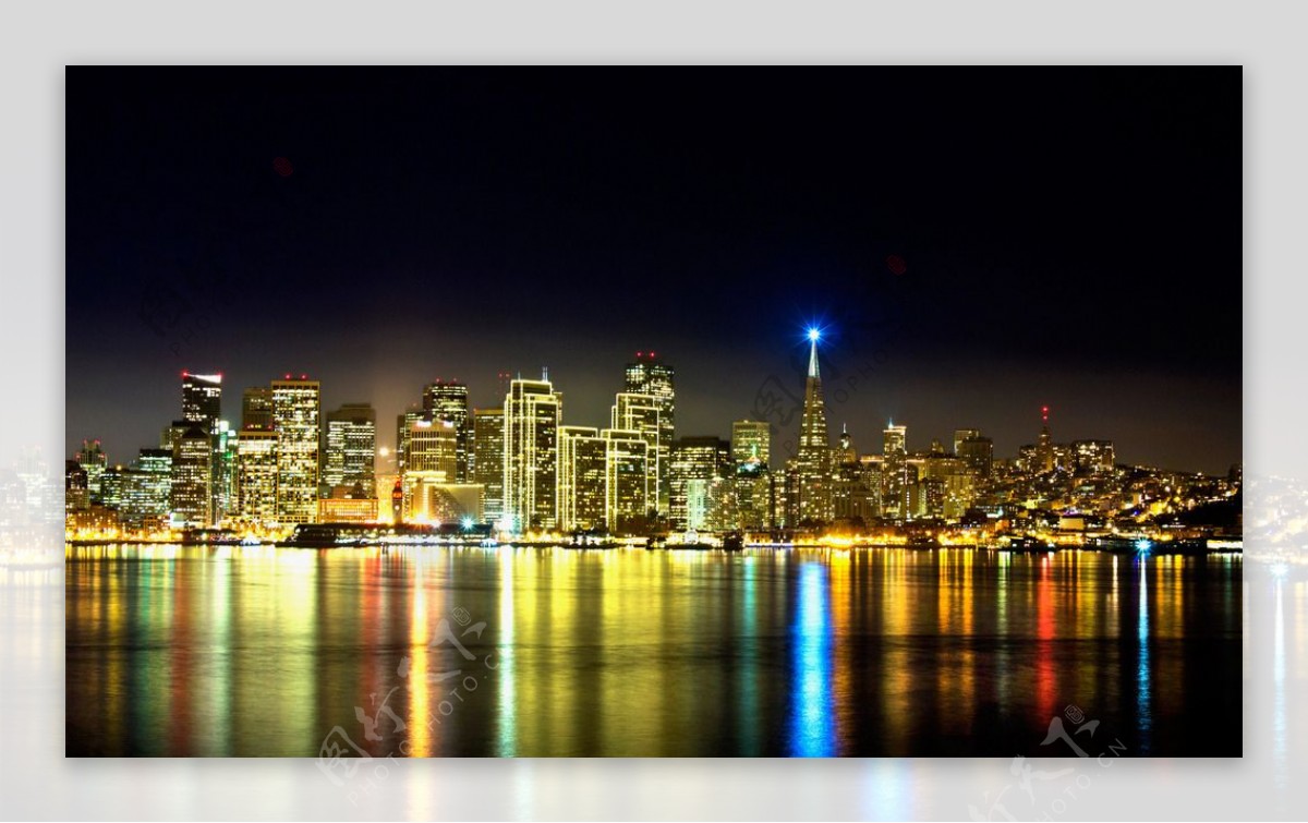旧金山海岸建筑夜景图片