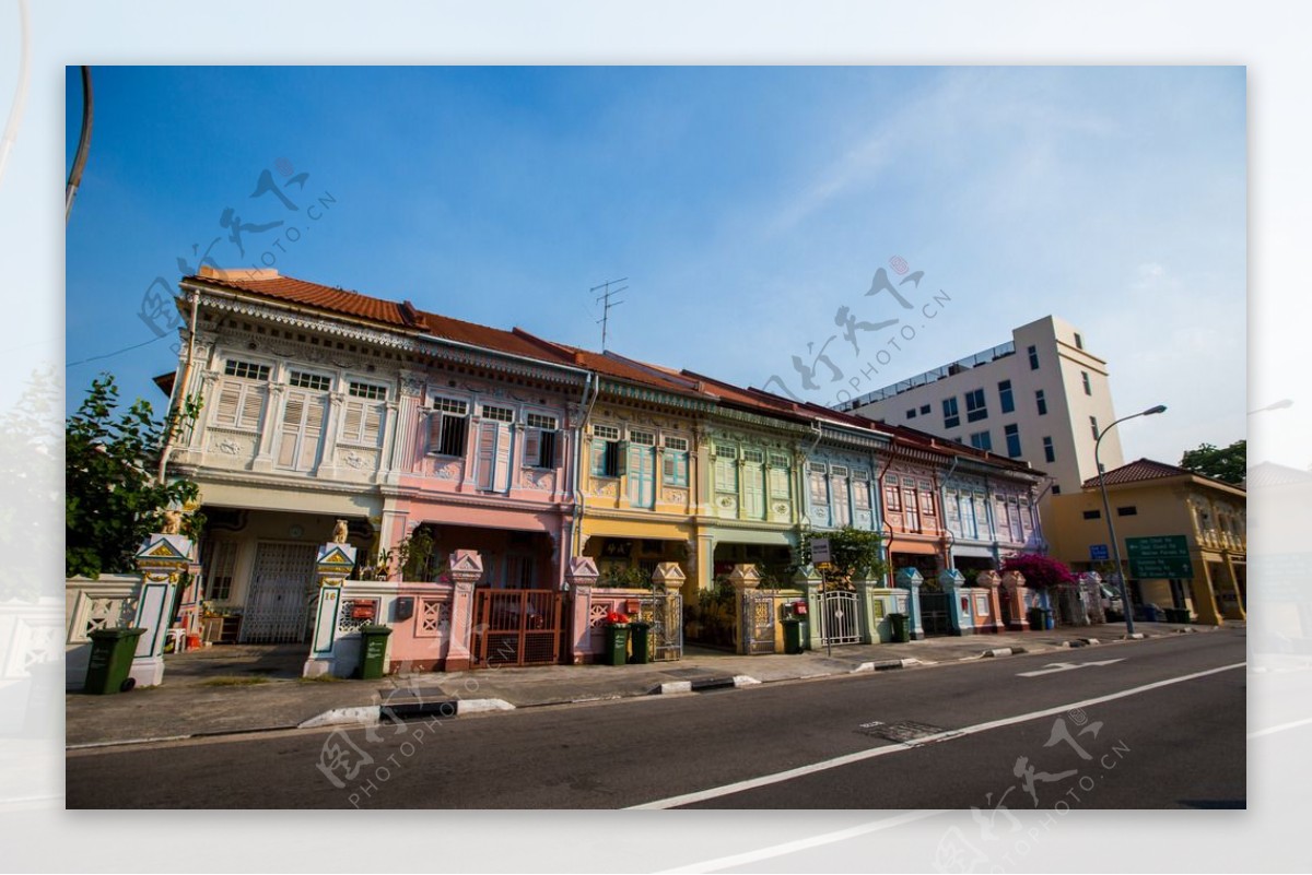 新加坡路边多彩建筑图片
