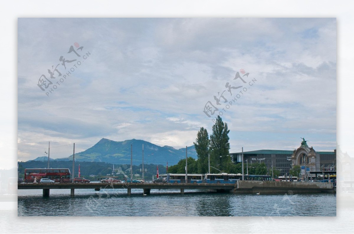 瑞士琉森湖一景图片