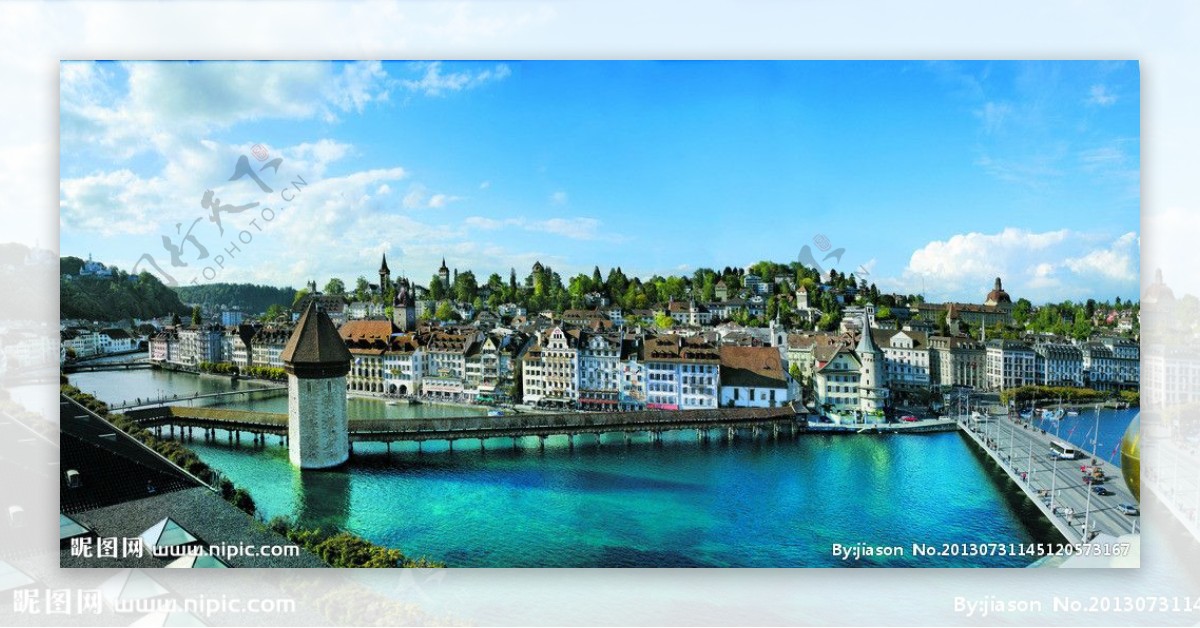 瑞士罗伊斯河河畔图片
