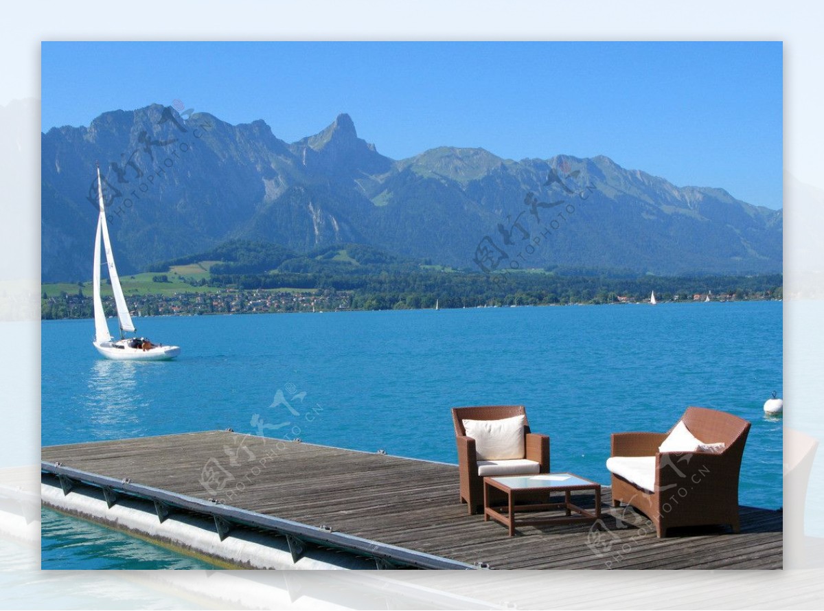 瑞士日内瓦湖风光图片