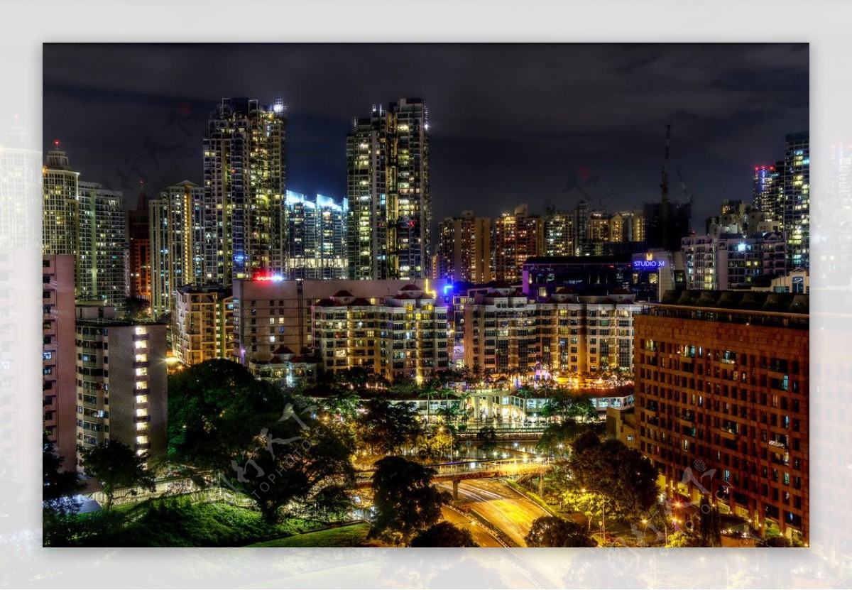 新加坡漂亮夜景图片