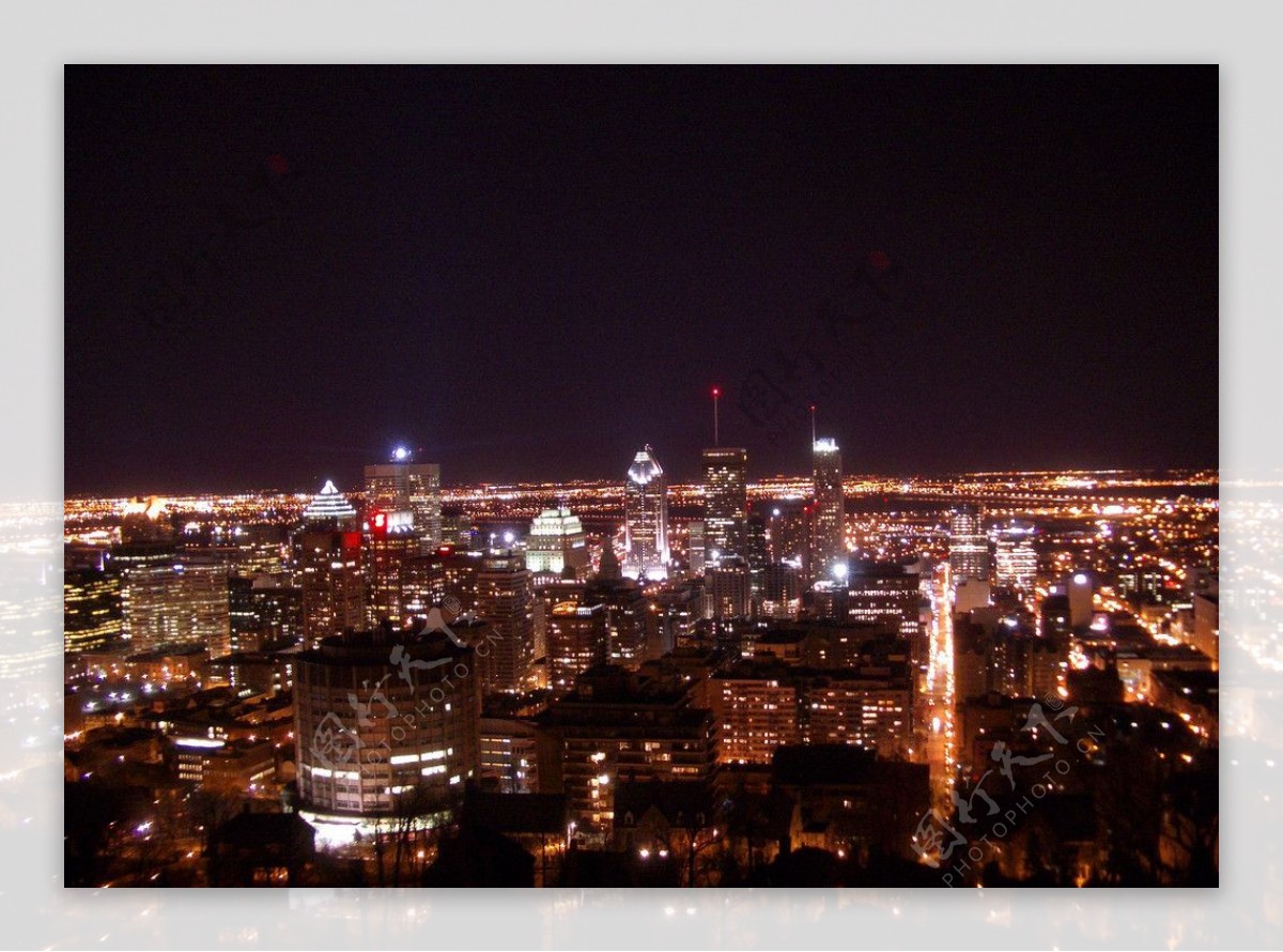 蒙特利尔夜景俯瞰图片