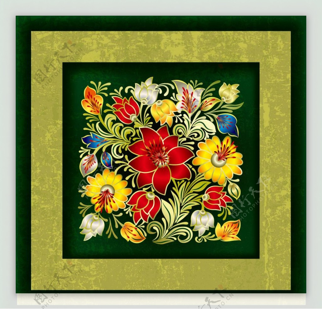 梦幻古典花纹花朵边框图片