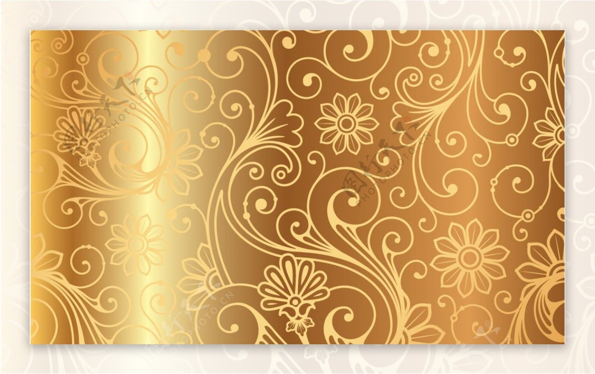 欧式金色花纹背景图片