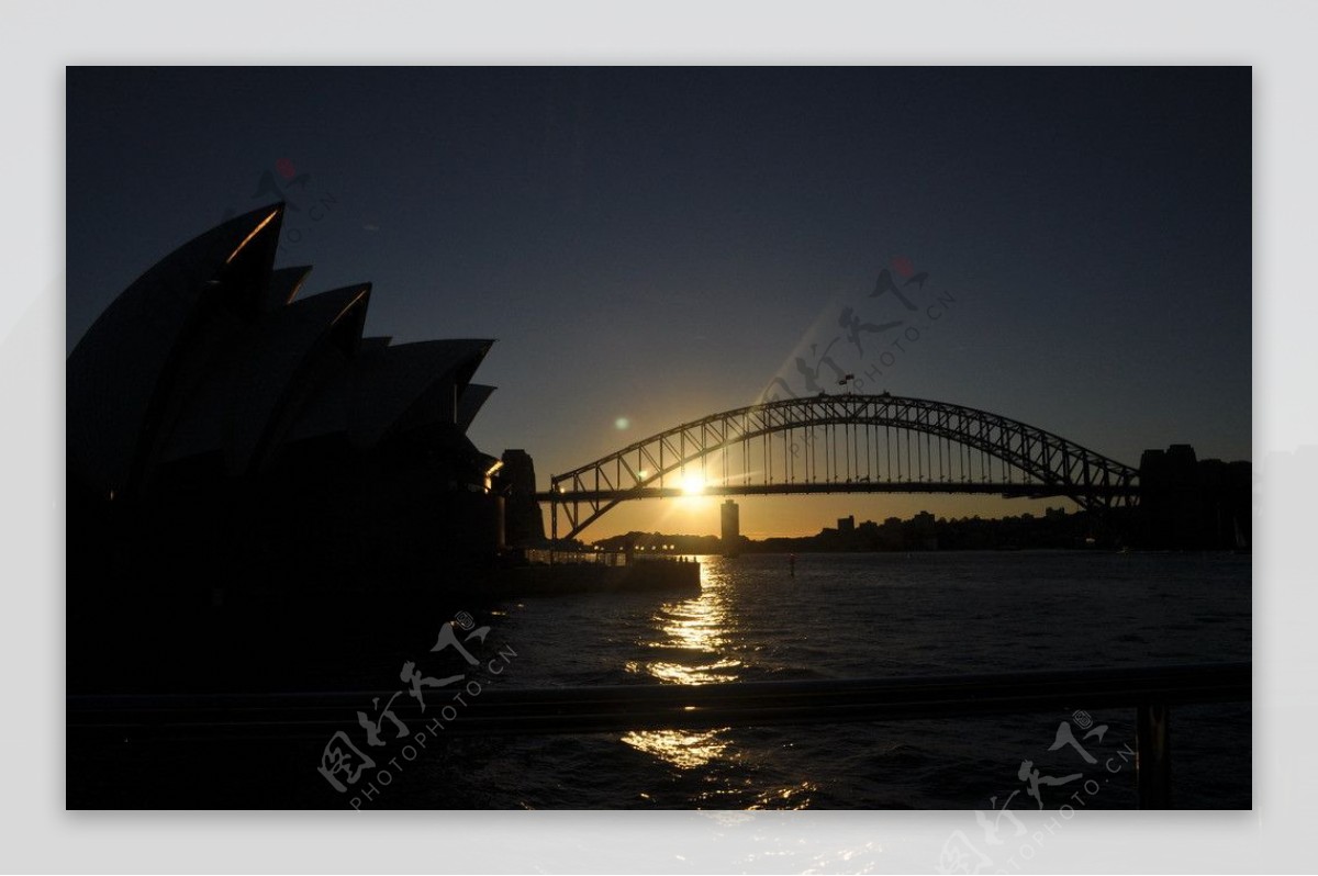 悉尼港剪影图片