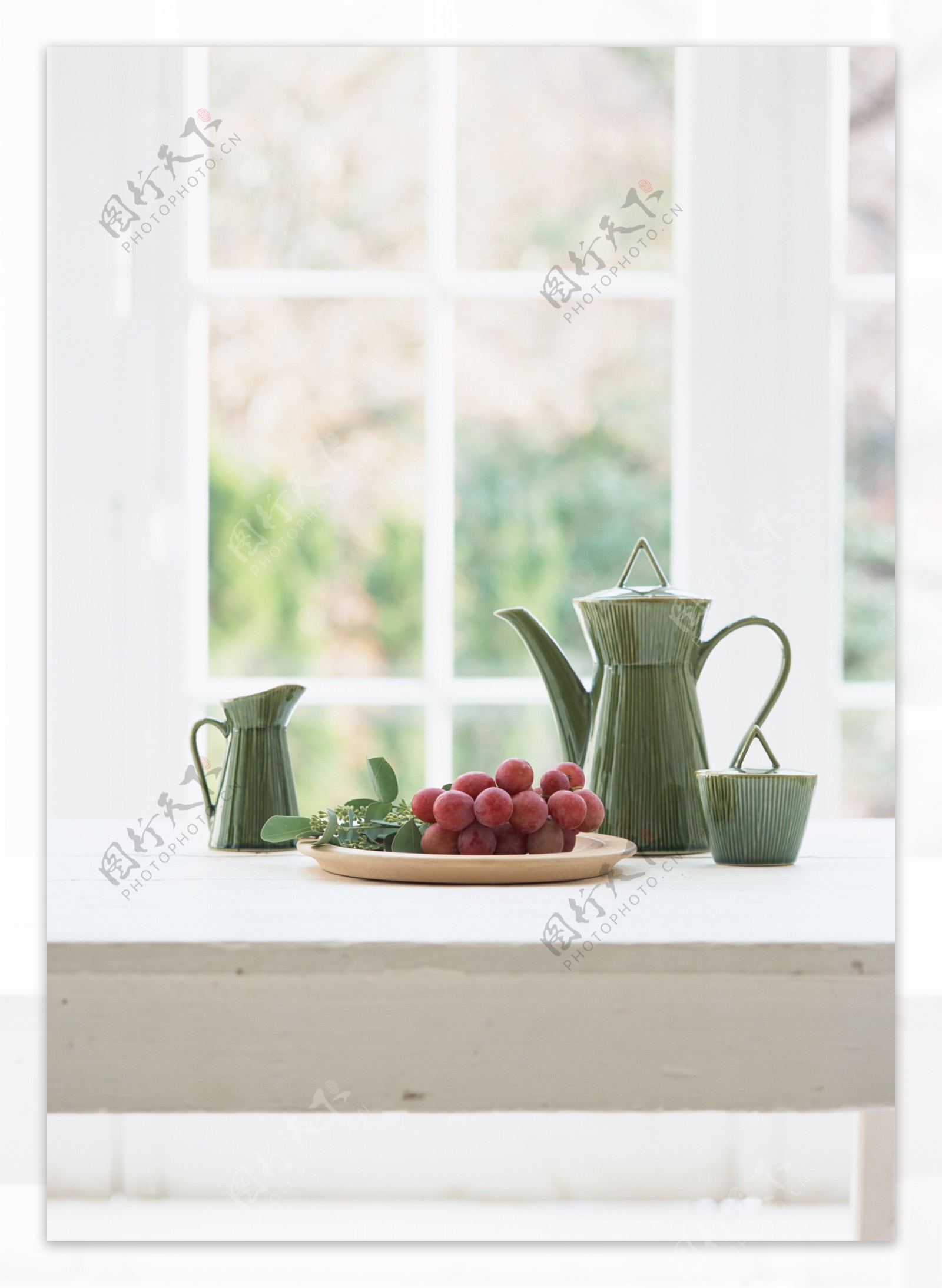 室内窗台植物摄影图片