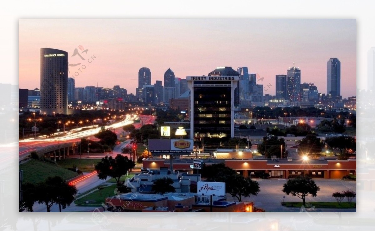 达拉斯城市黄昏图片