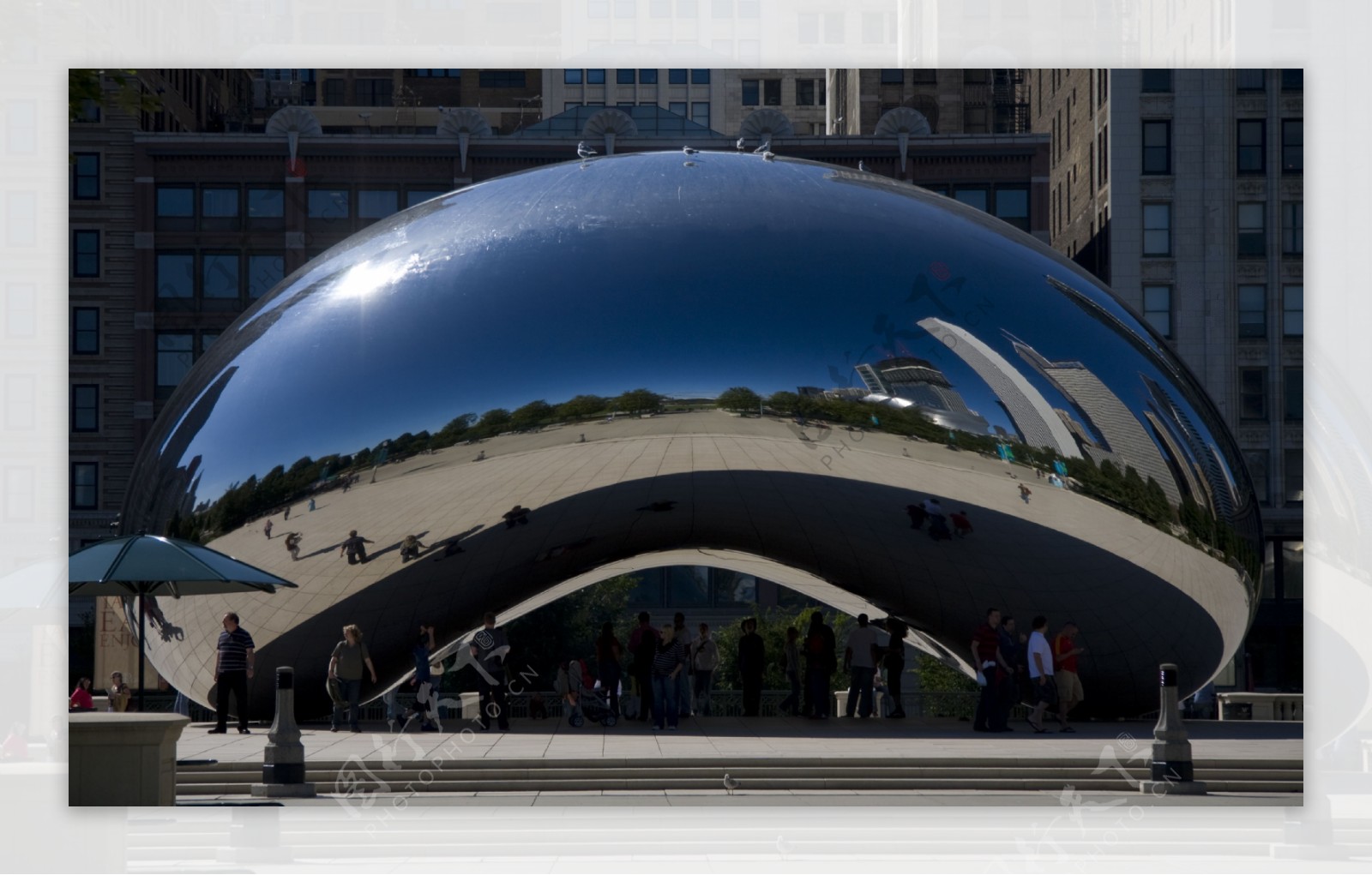 芝加哥千禧公园云门不锈钢雕塑图片
