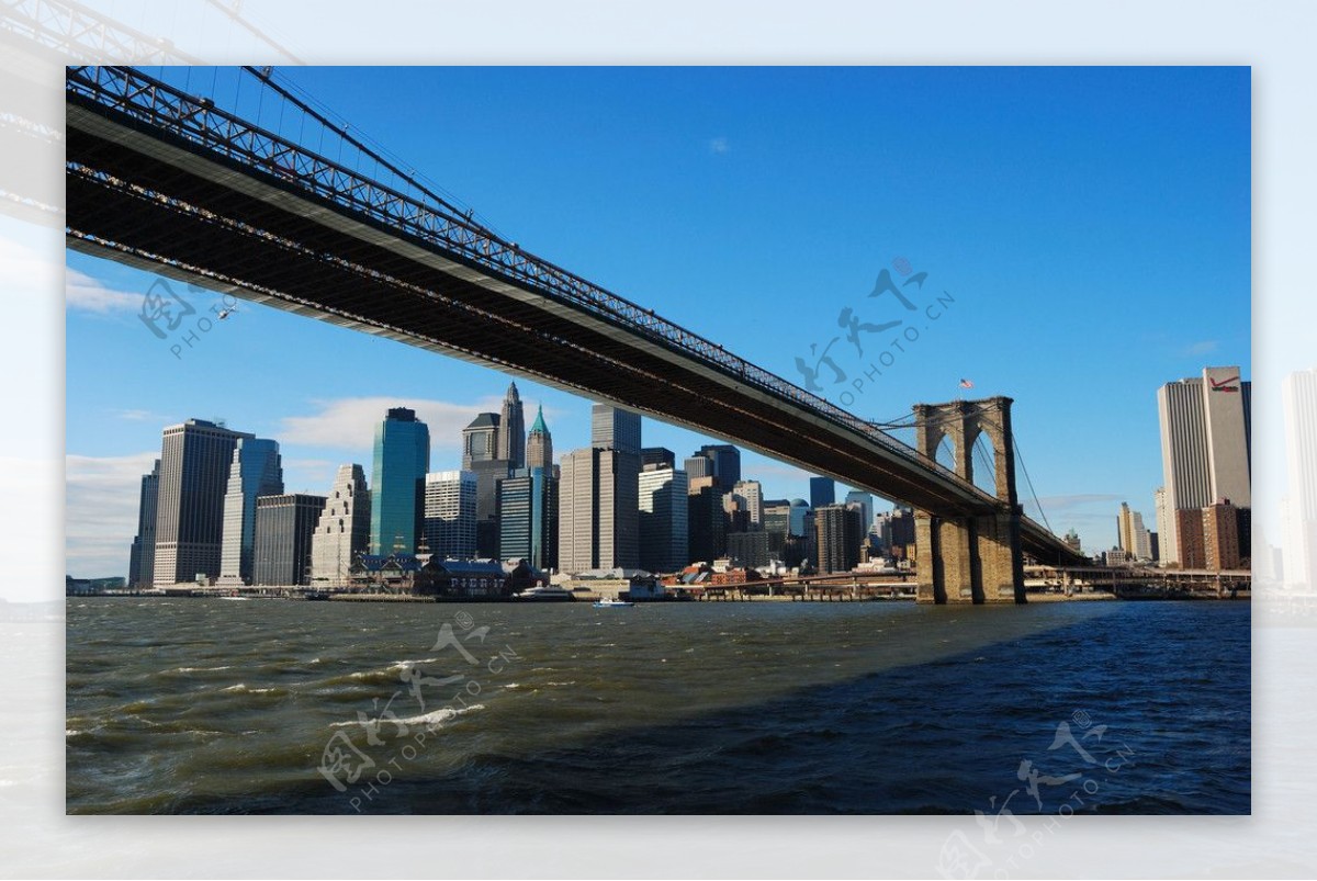 纽约著名的布鲁克林大桥图片