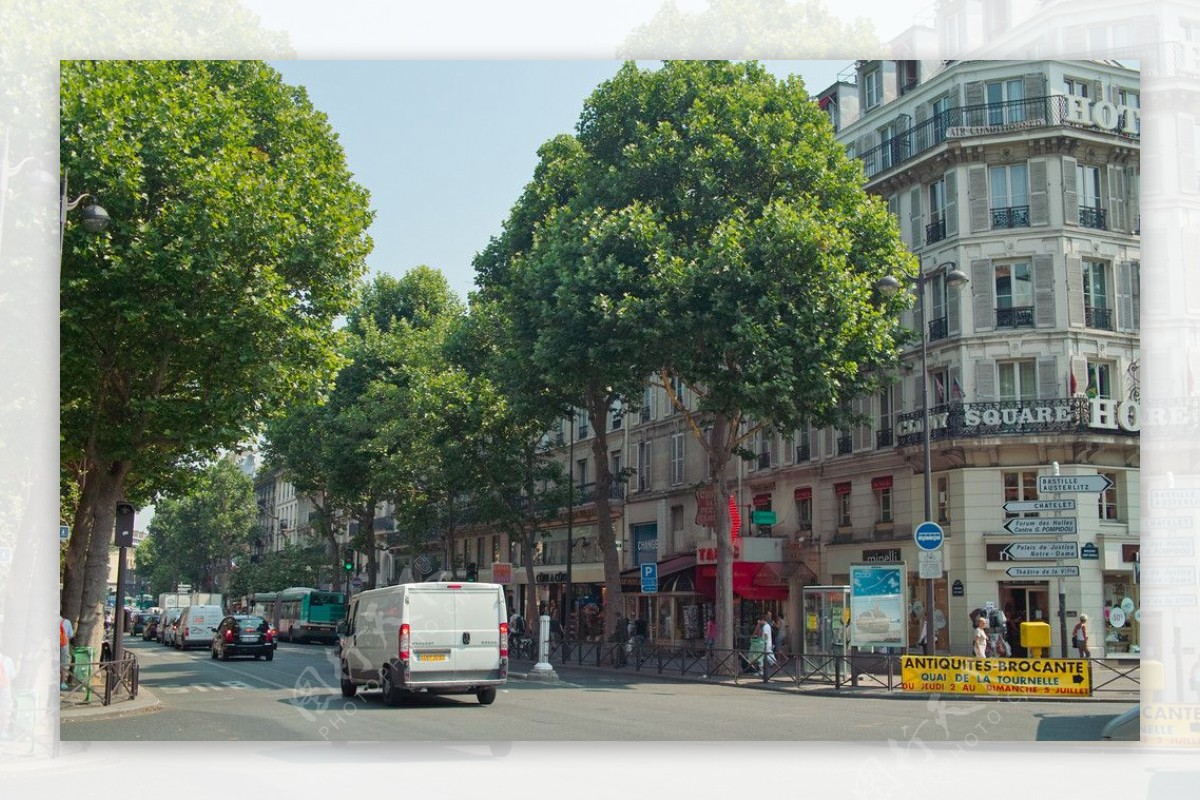 巴黎巴黎街頭的建築和街景图片