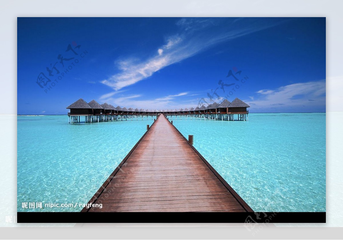 马尔代夫双鱼岛水上屋图片