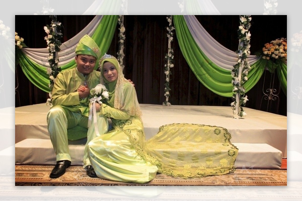马来西亚婚嫁新郎新娘图片