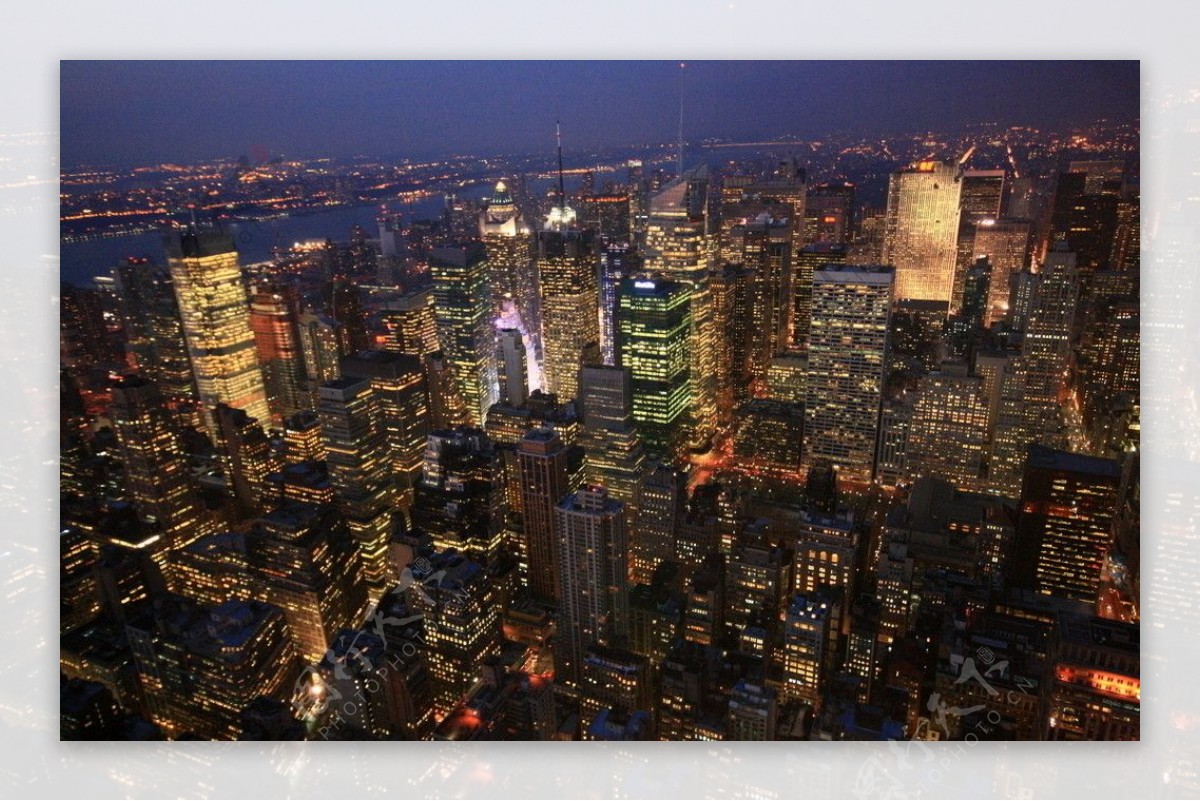 纽约曼哈顿夜景图片