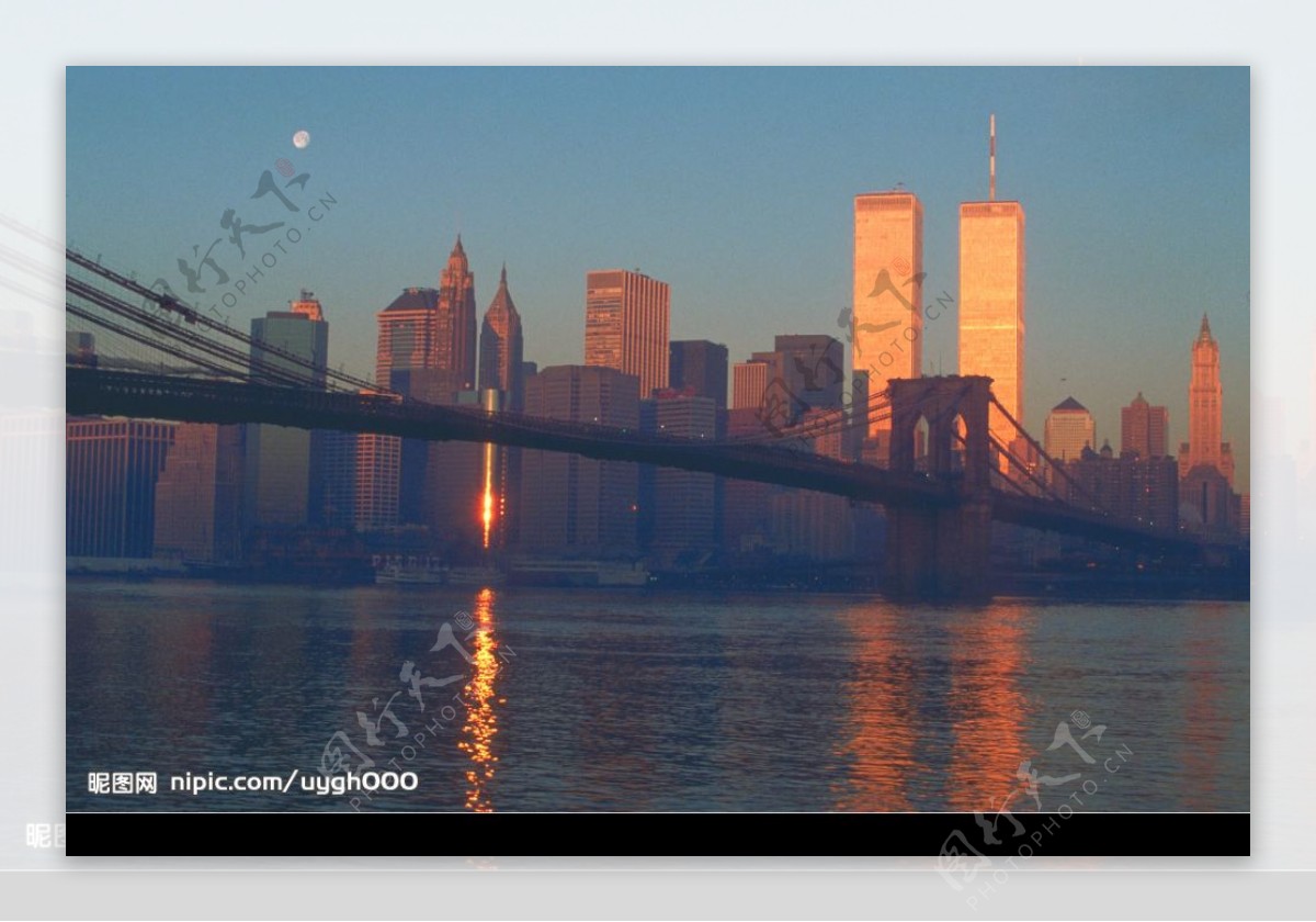 夕阳下纽约图片