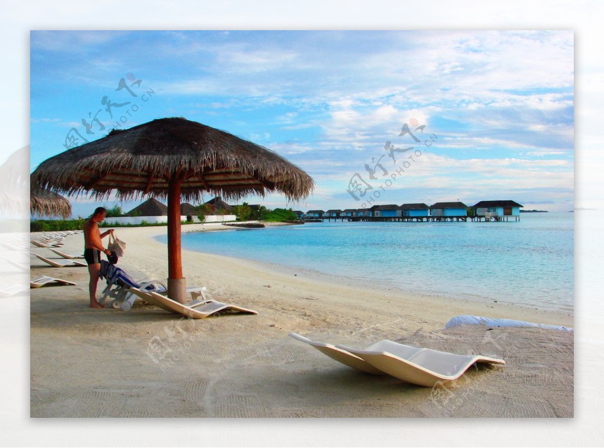 马尔代夫沙滩风光图片