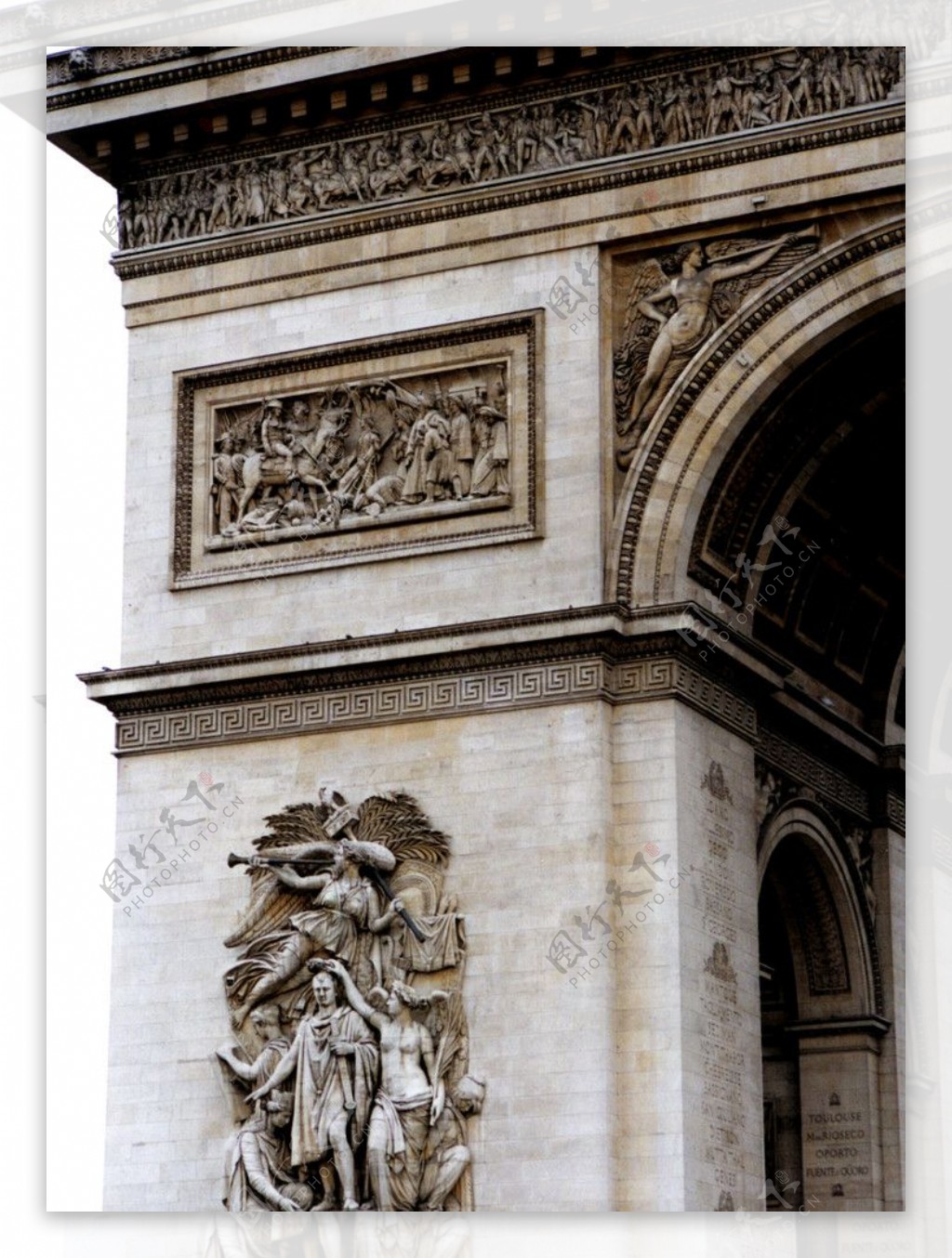 欧洲巴黎凯旋门近图图片