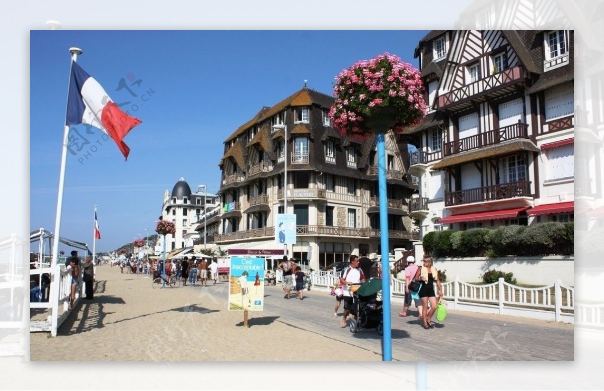 特鲁维尔海滨法国传统建筑图片