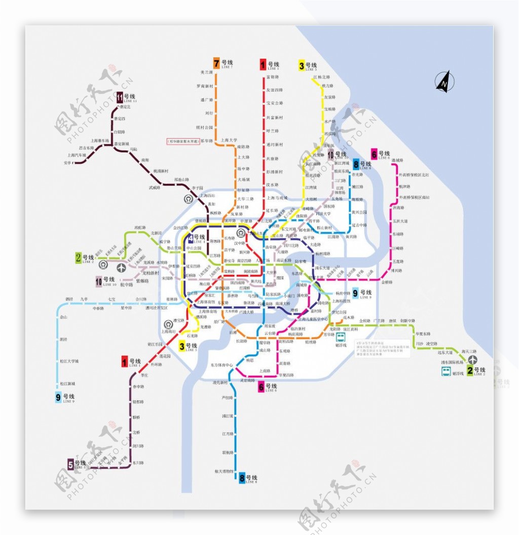 上海地铁2011年线路图图片