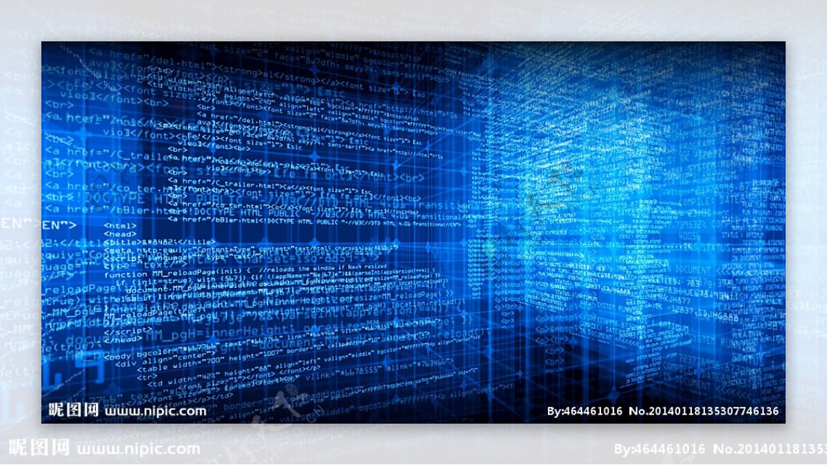 蓝色科技数字信息图片