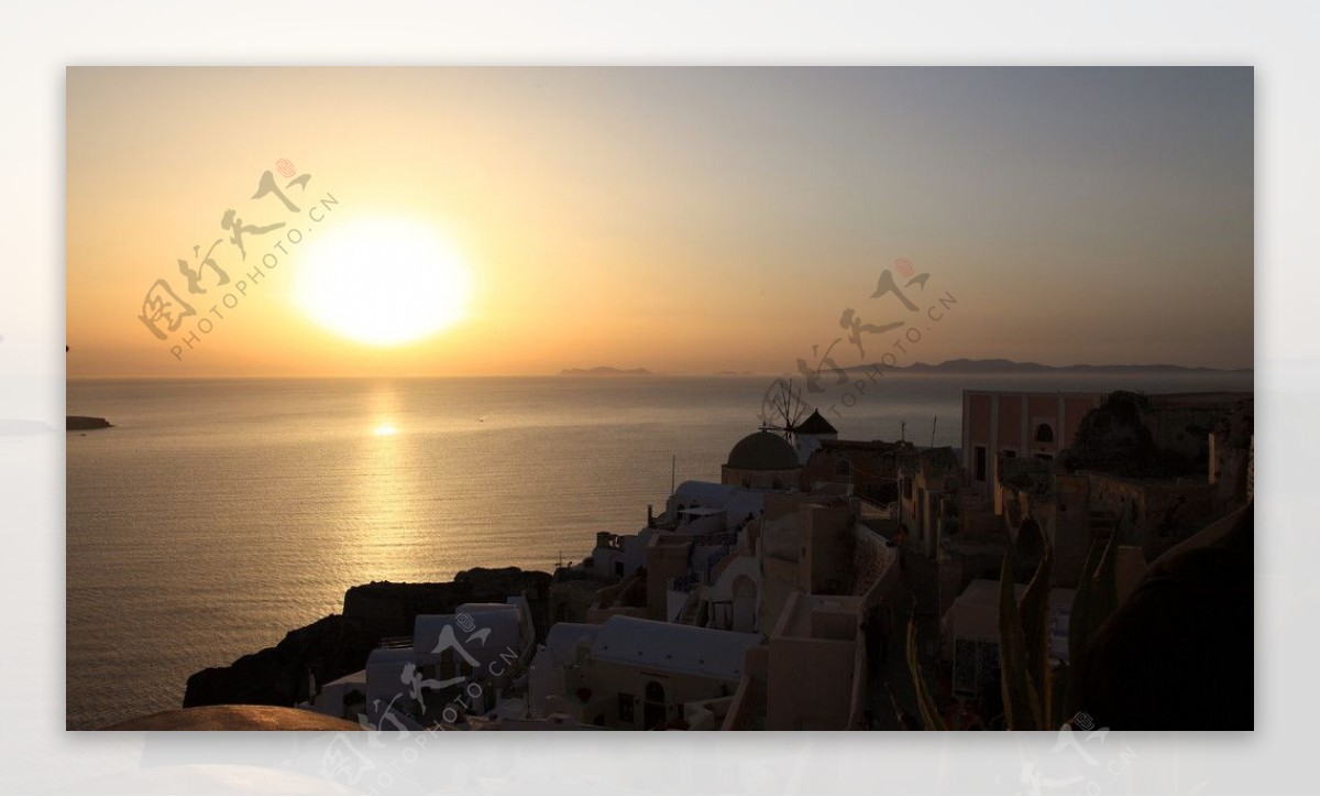 爱琴海夕阳图片