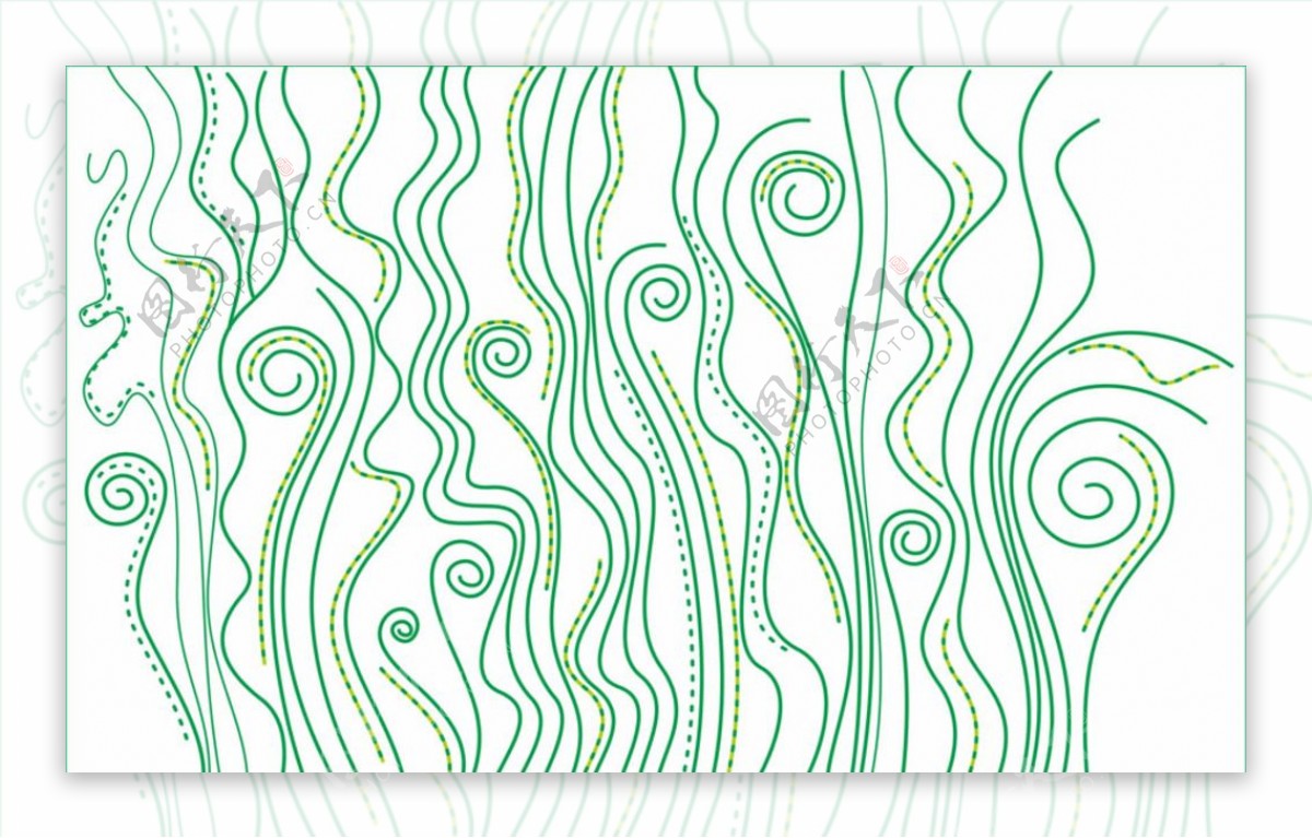 海藻优美曲线绿叶图片