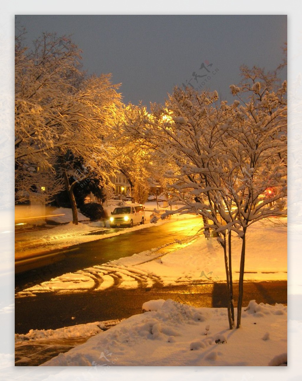 雪夜图片